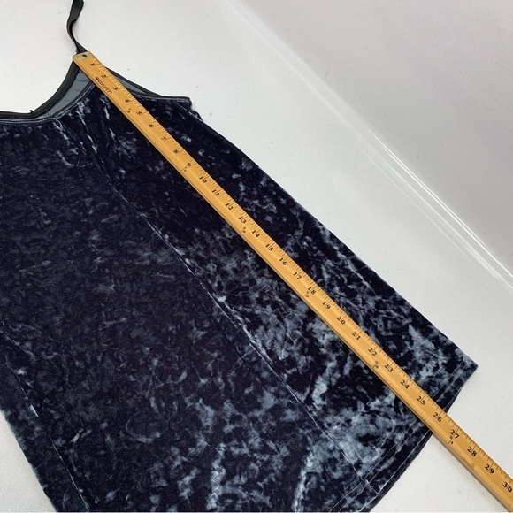 Top Shop Velvet Mini Slip Dress 4  Gray Shimmer Stretch Tunic Fairy Grunge Boho - Picture 10 of 11